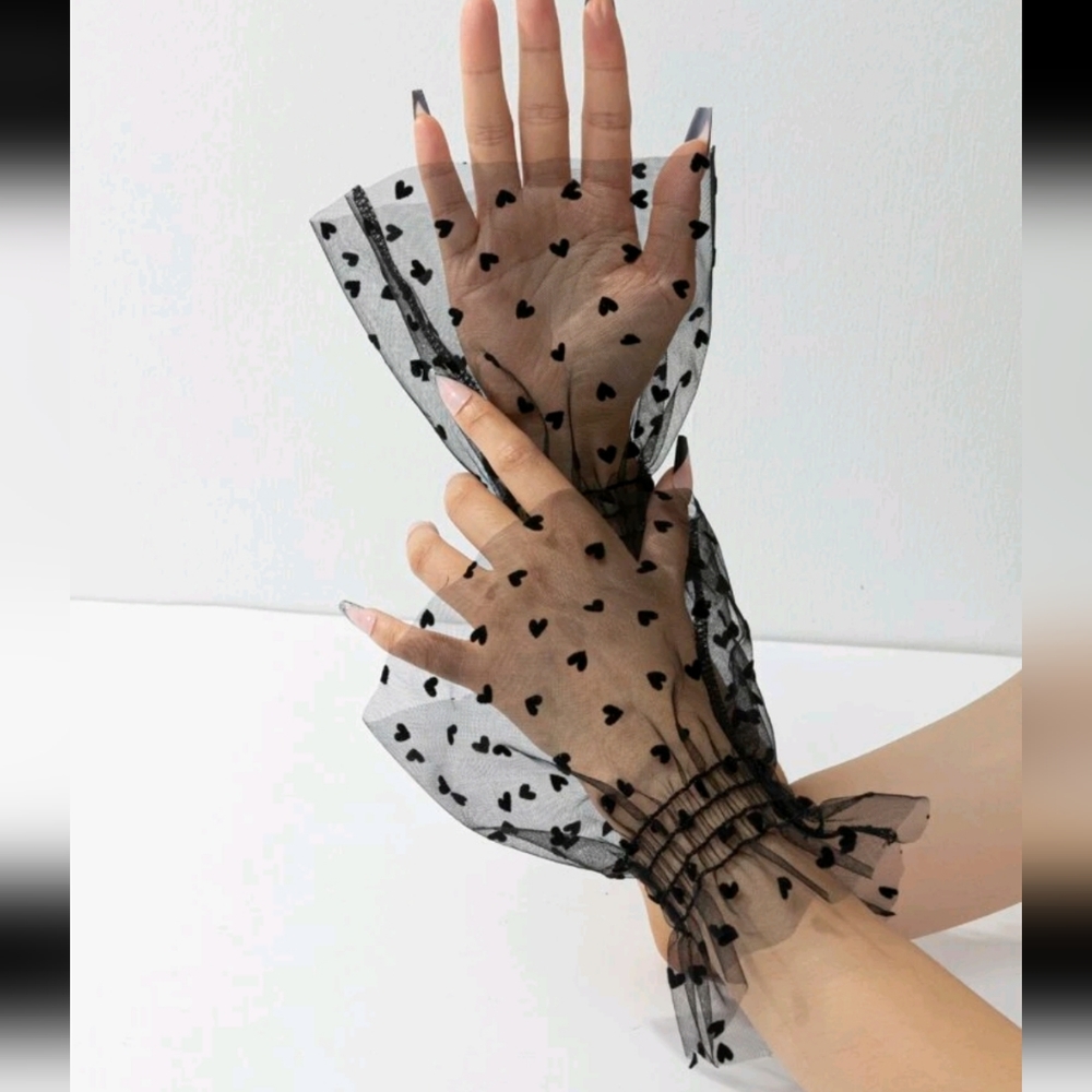 Black heart sleeve cuffs